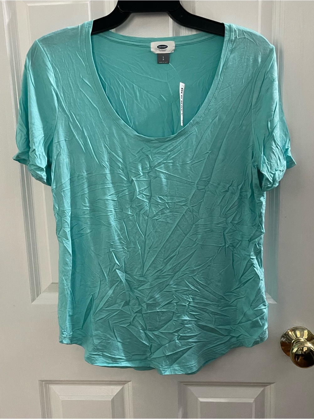 Old Navy Short Sleeve Scoop Neck Tee in Aqua